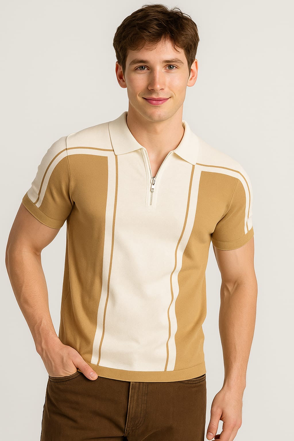 Multi Colour Polo T-shirt with Regular Fit